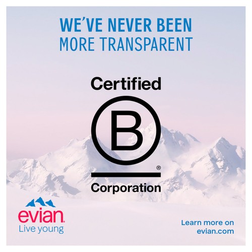 Evian Still Mineral Water Glass Bottle