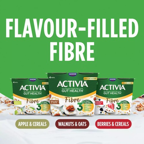 Activia Fibre Berries & Cereals Gut Health Breakfast Yoghurt Multipack