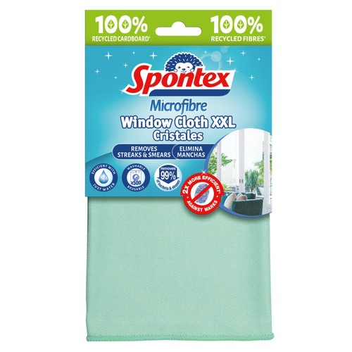 Spontex Microfibre Window Cloth Cleaner Streak Free