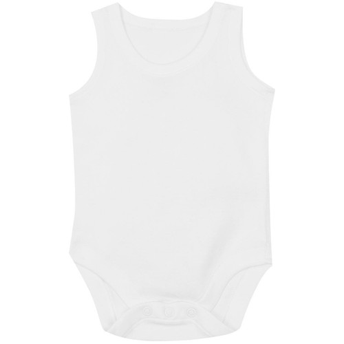 M&S Cotton Bodysuits Sleeveless, 2-3 Years, White