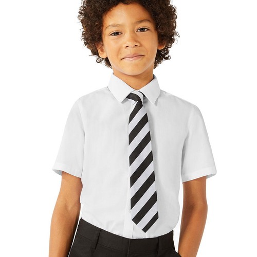 M&S Boys Slim Easy Iron School Shirts, 5-6 Years, White