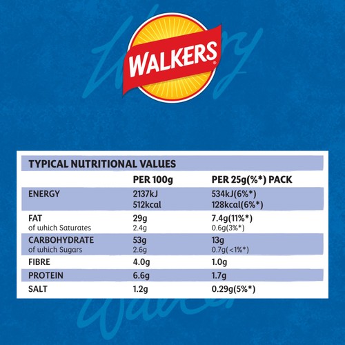 Walkers Cheese & Onion Multipack Crisps 12 x 25g
