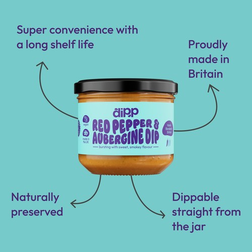 Dipp Dips Red Pepper & Aubergine Dip
