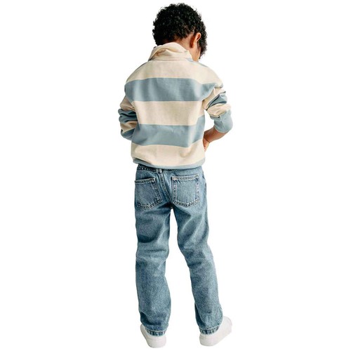 M&S Striped Rugby Sweatshirt, 3-4 Years, Blue