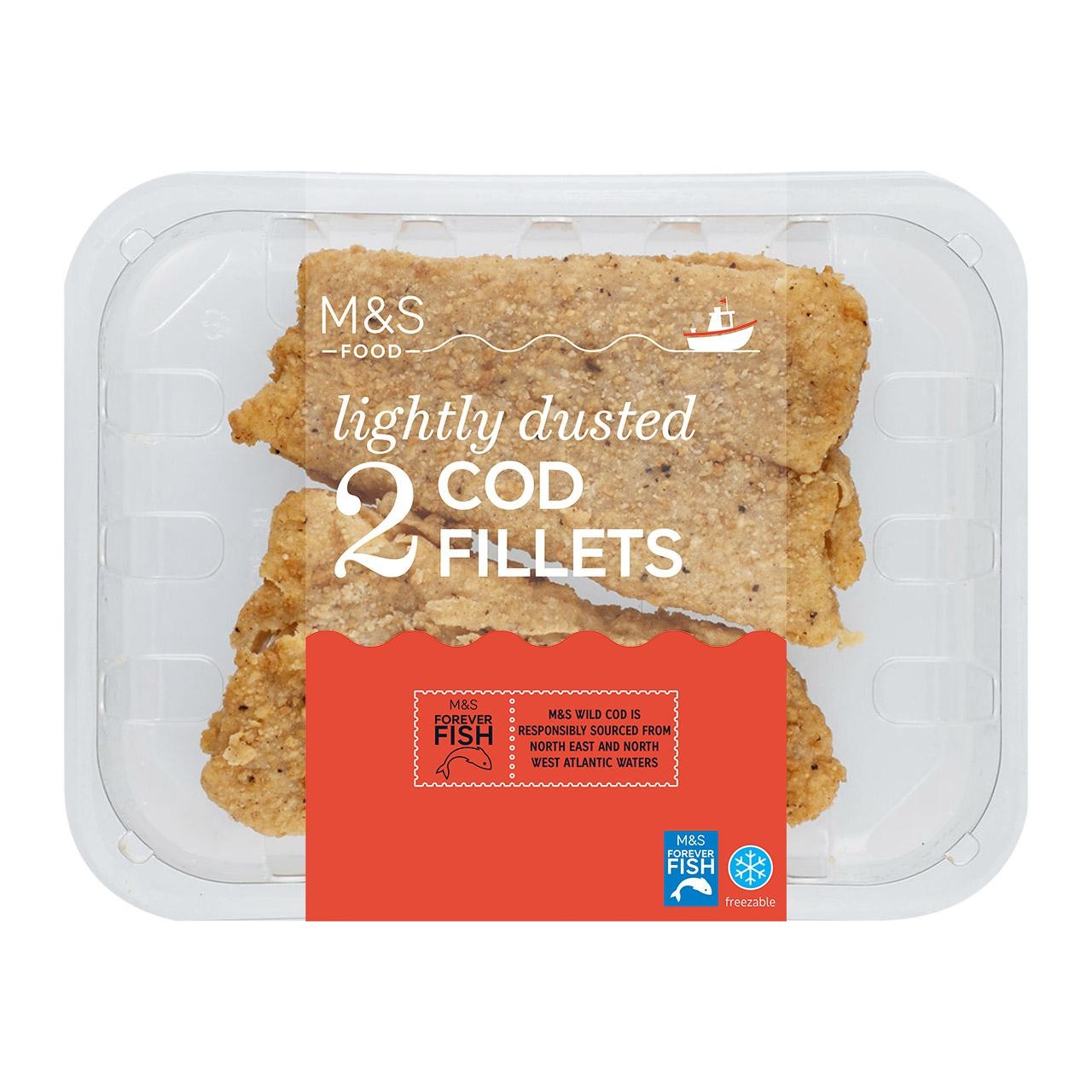M&S 2 Lightly Dusted Cod Fillets - Ocado