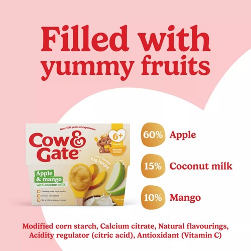 Cow & Gate Apple, Mango with Coconut Milk Baby Food Pot 6+ Months