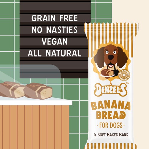 Denzels Banana Bread Soft-Baked Bars for Dogs