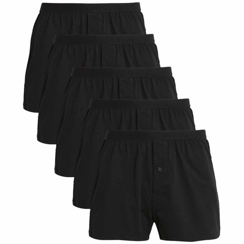 M&S Mens Pure Cotton Cool & Fresh Jersey Boxers, XXL, Black