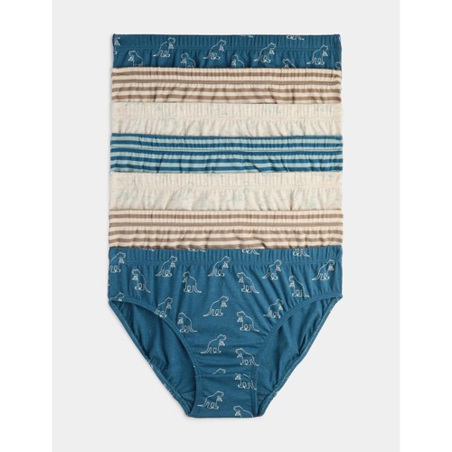 M&S Dino Stripe Briefs, 4-5 Years, Natural