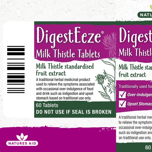 Natures Aid DigestEze Milk Thistle Over-Indulgence Relief Tablets 