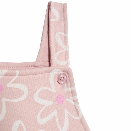 M&S Wide Leg Flower Dungaree, 6-9 Months, Pink