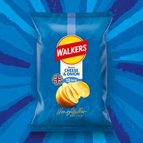 Walkers Cheese & Onion Multipack Crisps 12 x 25g