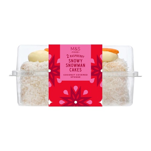 M&S Raspberry Snowy Snowman Cakes