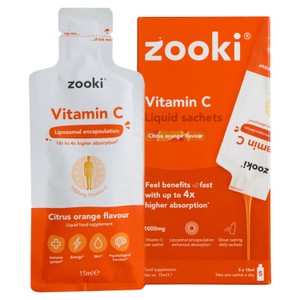 Zooki Liposomal Vitamin C 1,000mg, Citrus Orange Sachets
