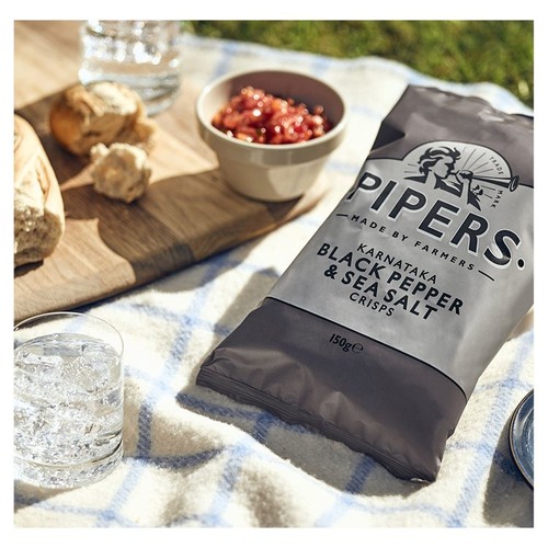 Pipers Karnataka Black Pepper & Sea Salt Sharing Bag Crisps