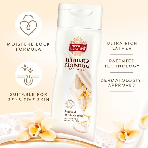 Imperial Leather Ultimate Moisture Vanilla & White Orchid Body Wash