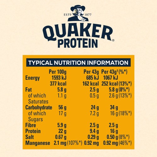 Quaker Oats High Protein Golden Syrup Porridge Sachets