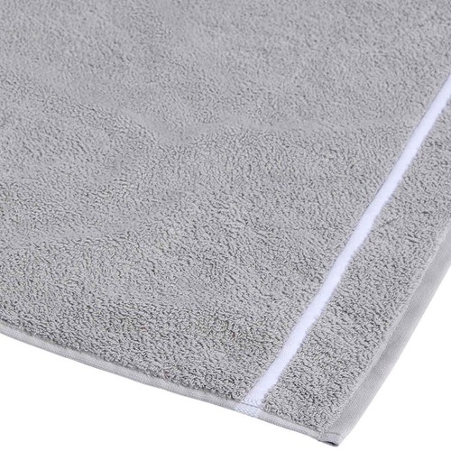 M&S X Kelly Hoppen, Baretta Stitch Towel, Bath Towel, Grey/White