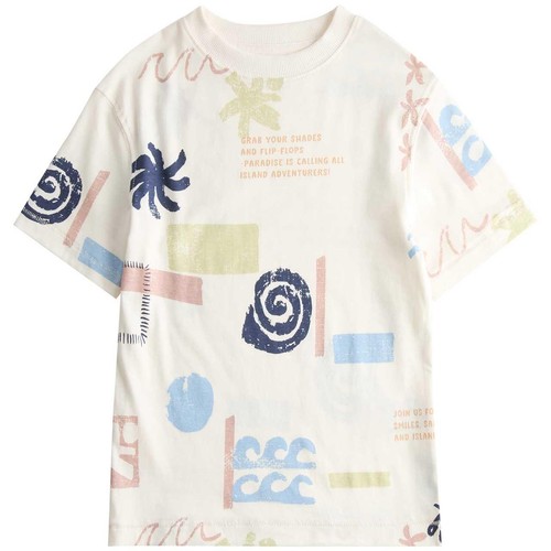 M&S Unisex Pure Cotton Graphic T-Shirt, 3-4 Years, Ecru 