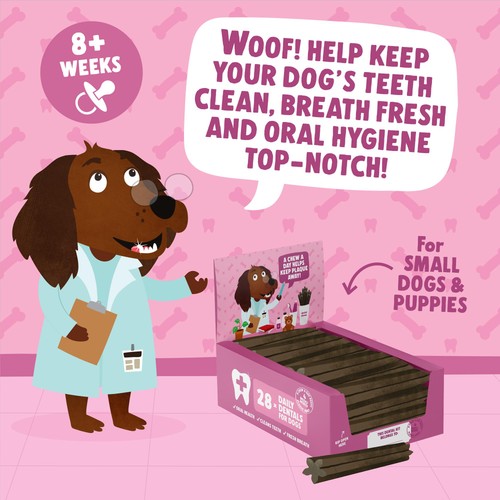 Denzel's Puppy Dental Sticks, Salmon, Spearmint & Coconut Oil