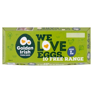  Golden Irish Free Range Eggs 10 Pack