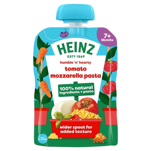 Heinz Tomato Mozzarella Pasta Shapes Baby Food Pouch 7+ Months 