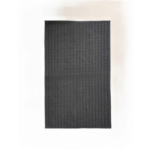 M&S Pure Cotton Ribbed Woven Bath Mat, One Size, Charcoal