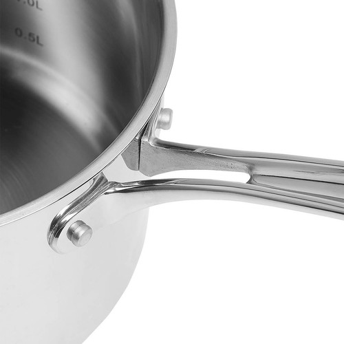 M&S 3 Piece Stainless Steel Pan Set, Silver