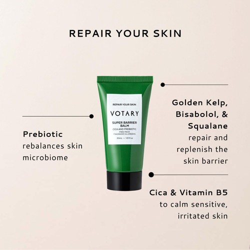 Votary Super Barrier Balm, Cica and Prebiotic 