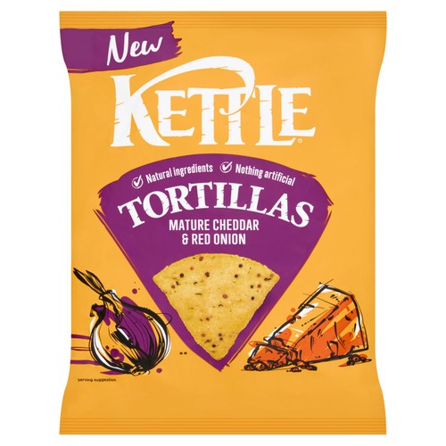 KETTLE Tortillas Mature Cheddar & Red Onion