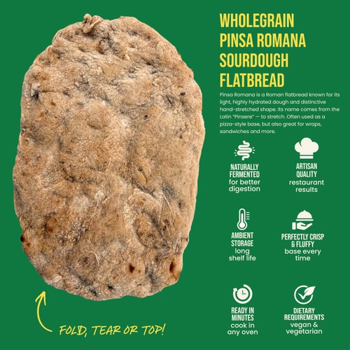 Virtue Pinsa Romana Sourdough Wholegrain Flatbread