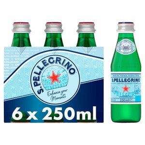San Pellegrino Sparkling Natural Mineral Water Glass 6 x 250ml
