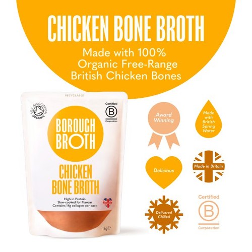 Borough Broth Free-Range Organic Chicken Bone Broth Large Pack 
