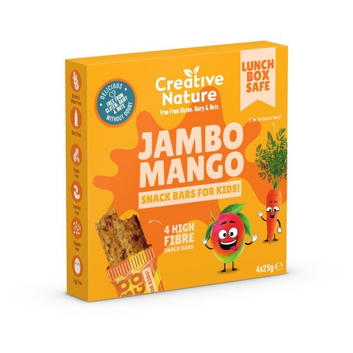 Creative Nature Mango & Carrot Kids snack bar Multipack