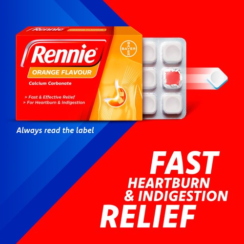 Rennie Orange Heartburn & Indigestion Relief Tablets
