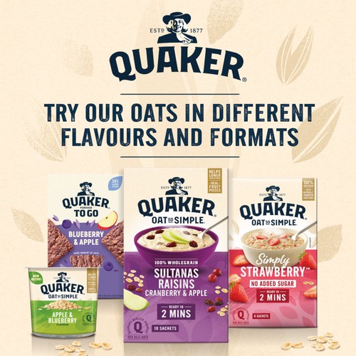 Quaker Oat So Simple Apple & Blueberry Porridge Cereal Pot