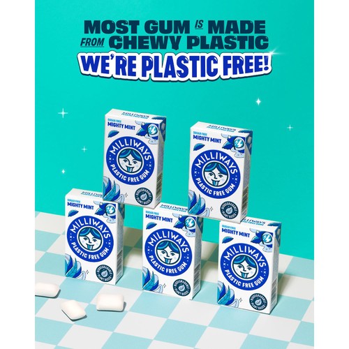 Milliways Mighty Mint, Plastic Free, Sugar Free Chewing Gum