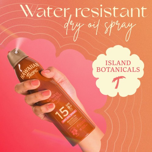 Hawaiian Tropic Glowing Protection SPF 15 Dry Oil Continuous Sun Spray