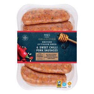 M&S Collection 6 Sweet Chilli Pork Sausages