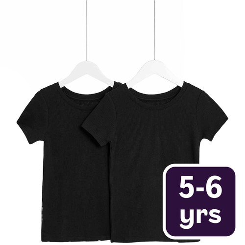 M&S Unisex, Heatgen Thermal Tops, 5-6 Years, Black