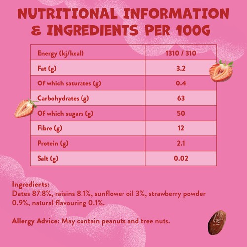 Goodies Kids Snack Strawberry & Date Fruit Bars Multipack 