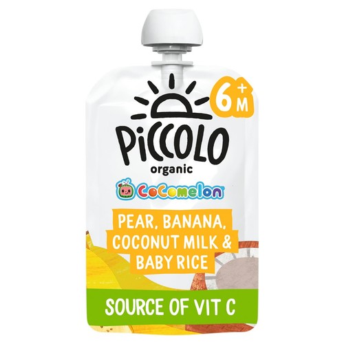 Piccolo Organic Pear, Banana, Coconut Milk & Baby Rice, COCOMELON