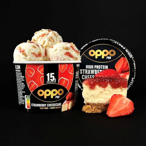 Oppo Pro High Protein Strawberry Cheesecake Ice Cream Tub