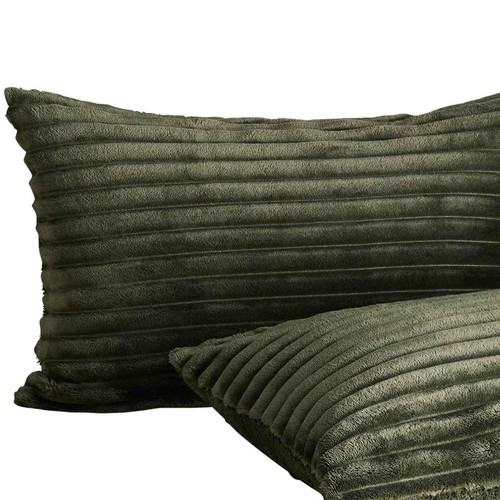 M&S Cloud Fleece Striped Bedding Set, King, Green