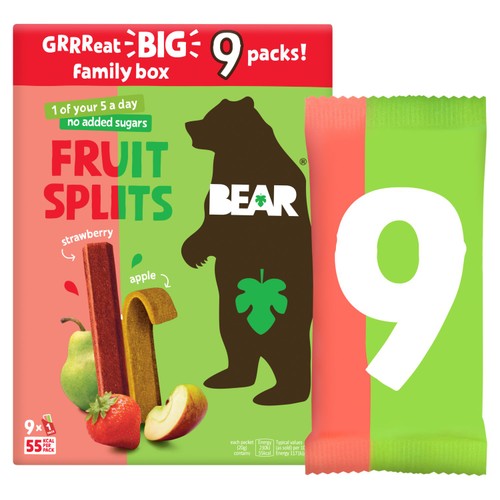 BEAR Fruit Splits Strawberry & Apple Multipack