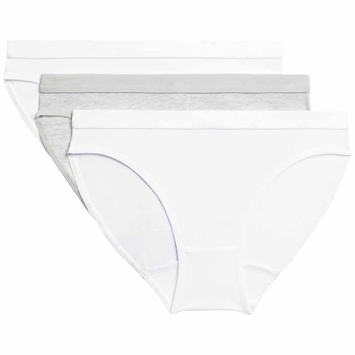 M&S Girls Cotton Stretch Knickers, 3 Pack, 6-7 Years, White Mix