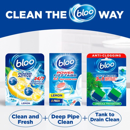 Bloo Toilet Blocks, Toilet Cleaner Block with Cleaning and Foaming Action