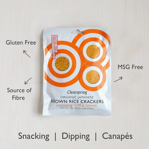 Clearspring Organic Whole Sesame Brown Rice Crackers