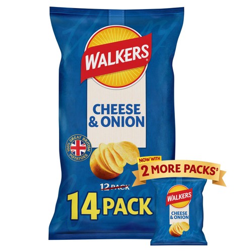 Walkers Cheese & Onion Multipack Crisps 12 x 25g
