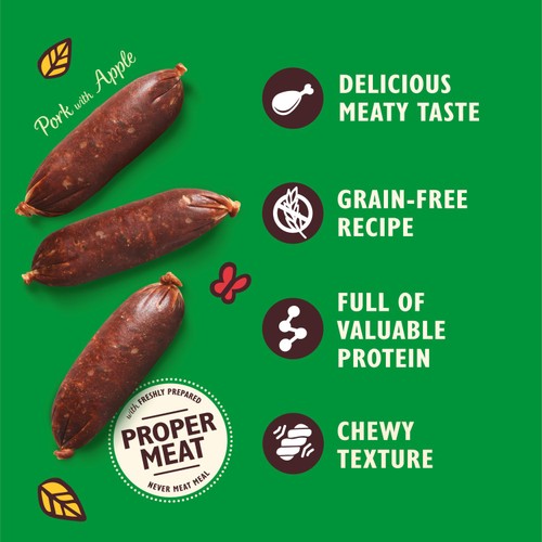 Lily's Kitchen Dog Meaty Treats Cracking Pork and Apple Sausages